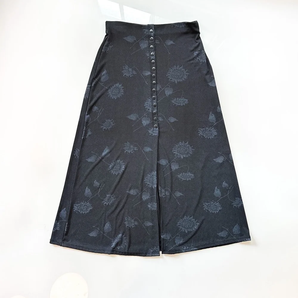Es • se / Vintage 90's Sunflower Midi Skirt -